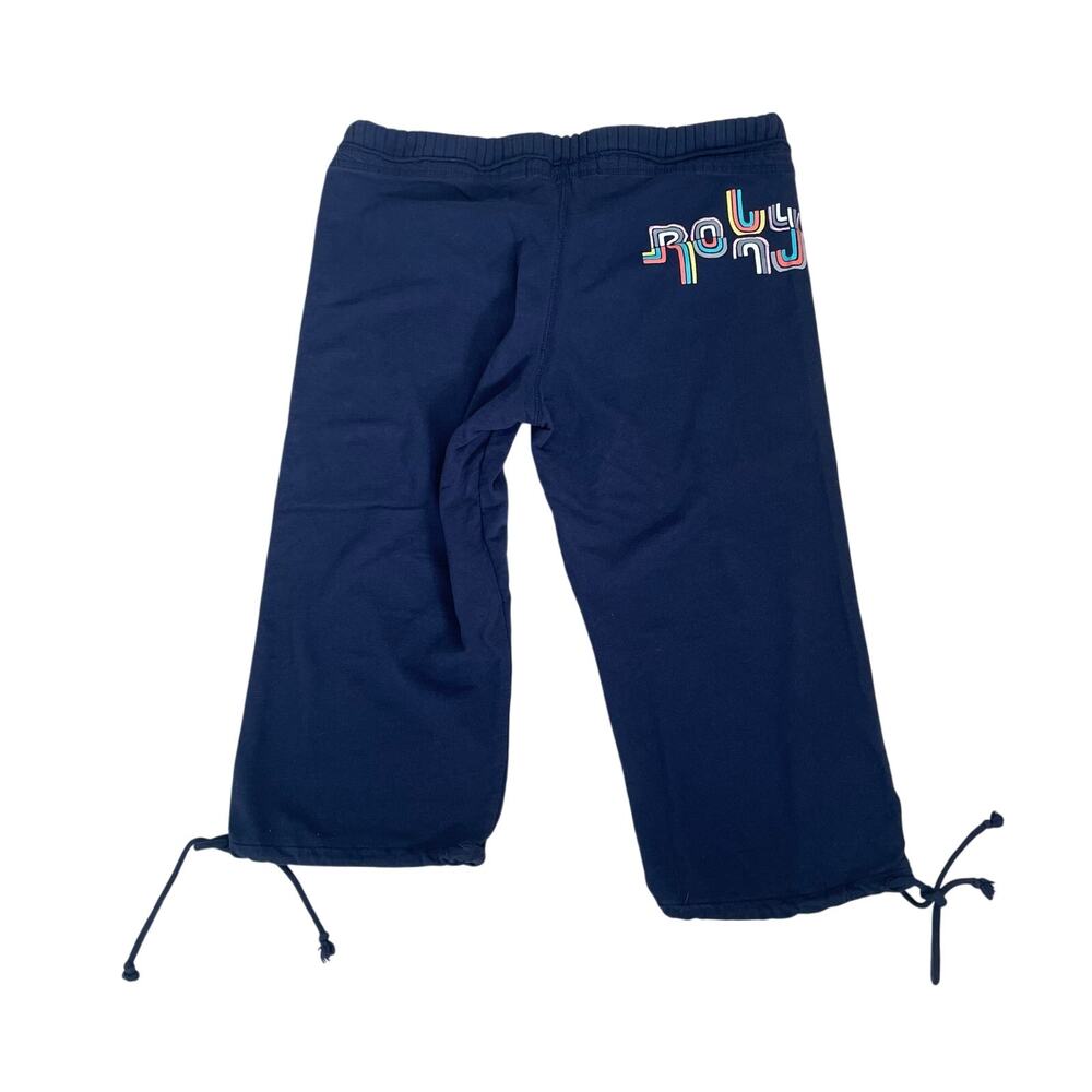 ROXY Women’s Y2K Navy Lounge Capris / Sweat Shorts Sz Large Surf-Skater Girl